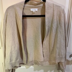 Calvin Klein Women's Beige Open-Front Sweater